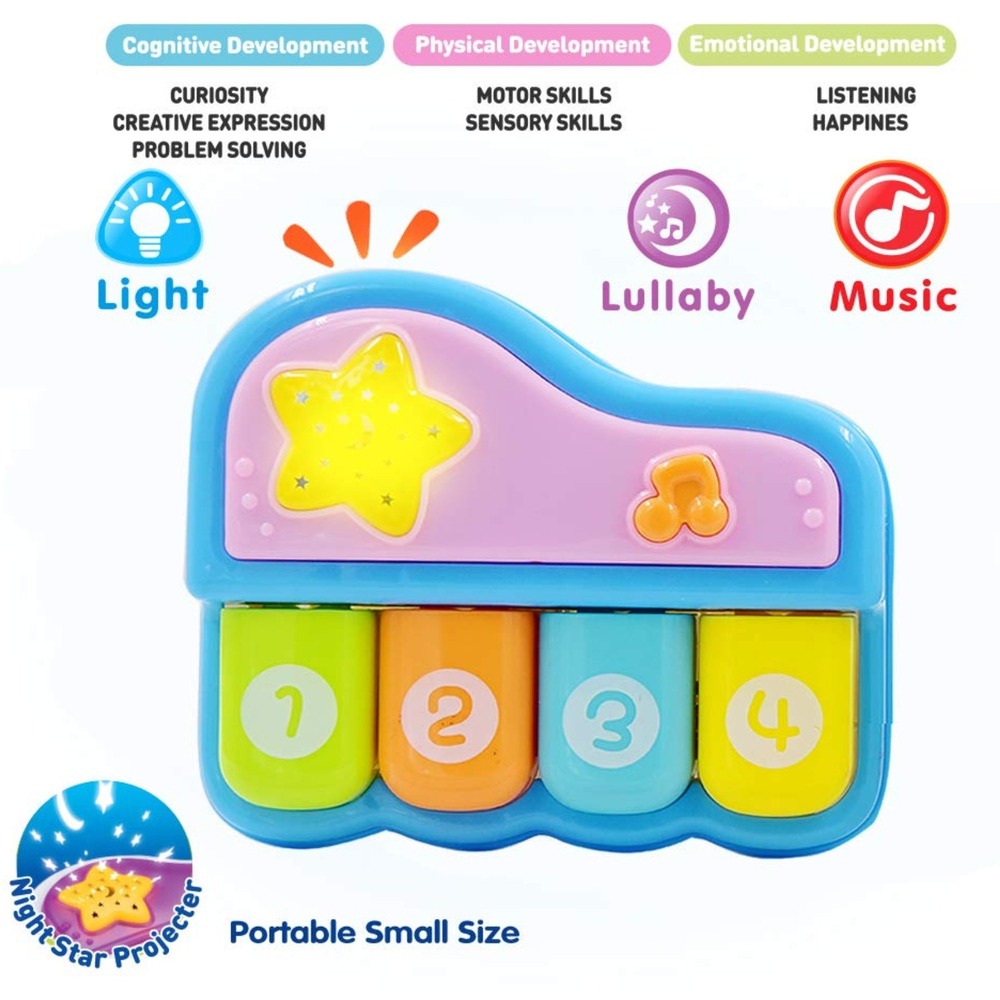 Kids Musical Piano Toy Toddler Learning Numbers 1-4 Star Musical Note Colorful - Picture 3 of 6